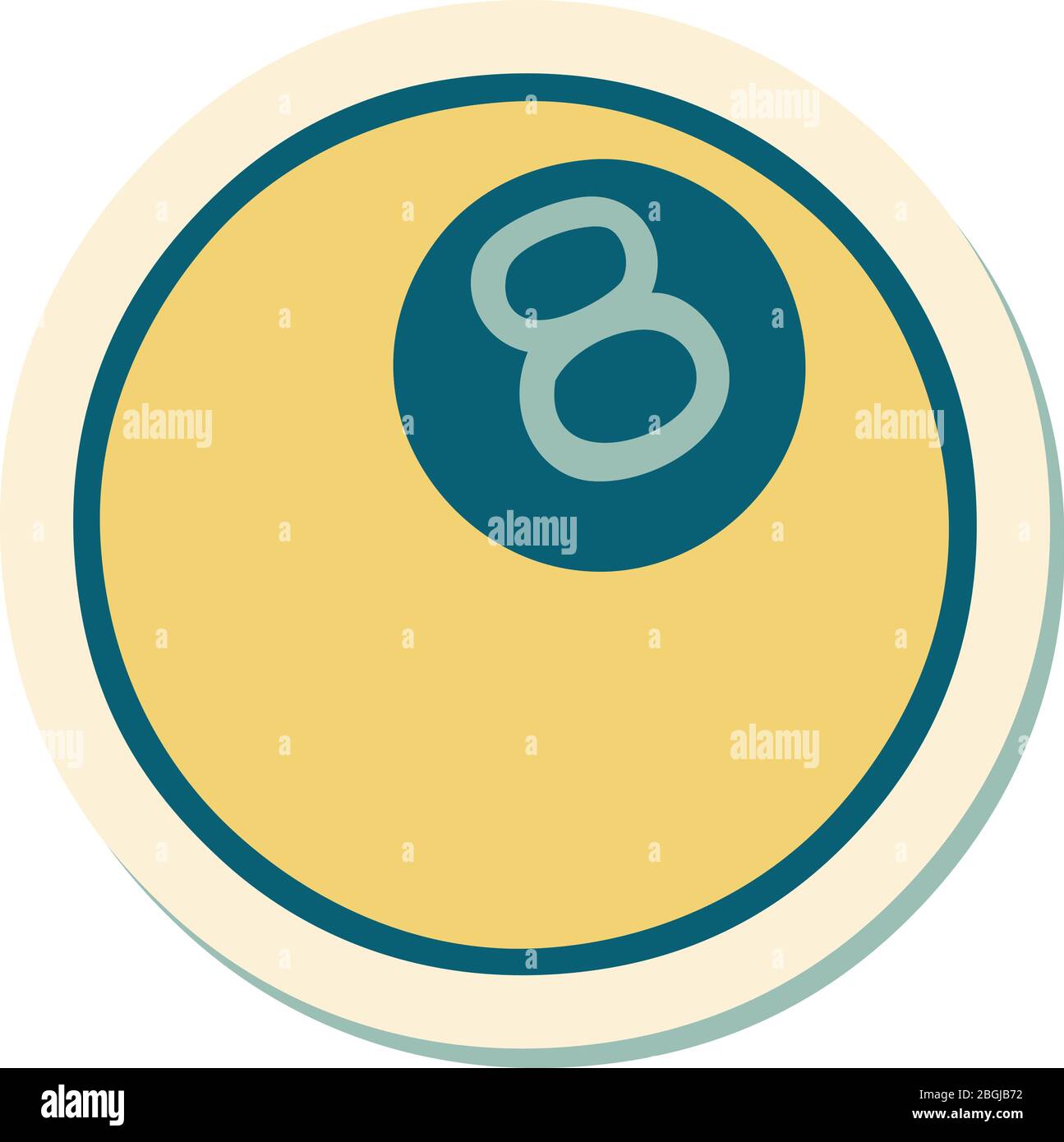 adesivo di tatuaggio in stile tradizionale di 8 palla Illustrazione Vettoriale