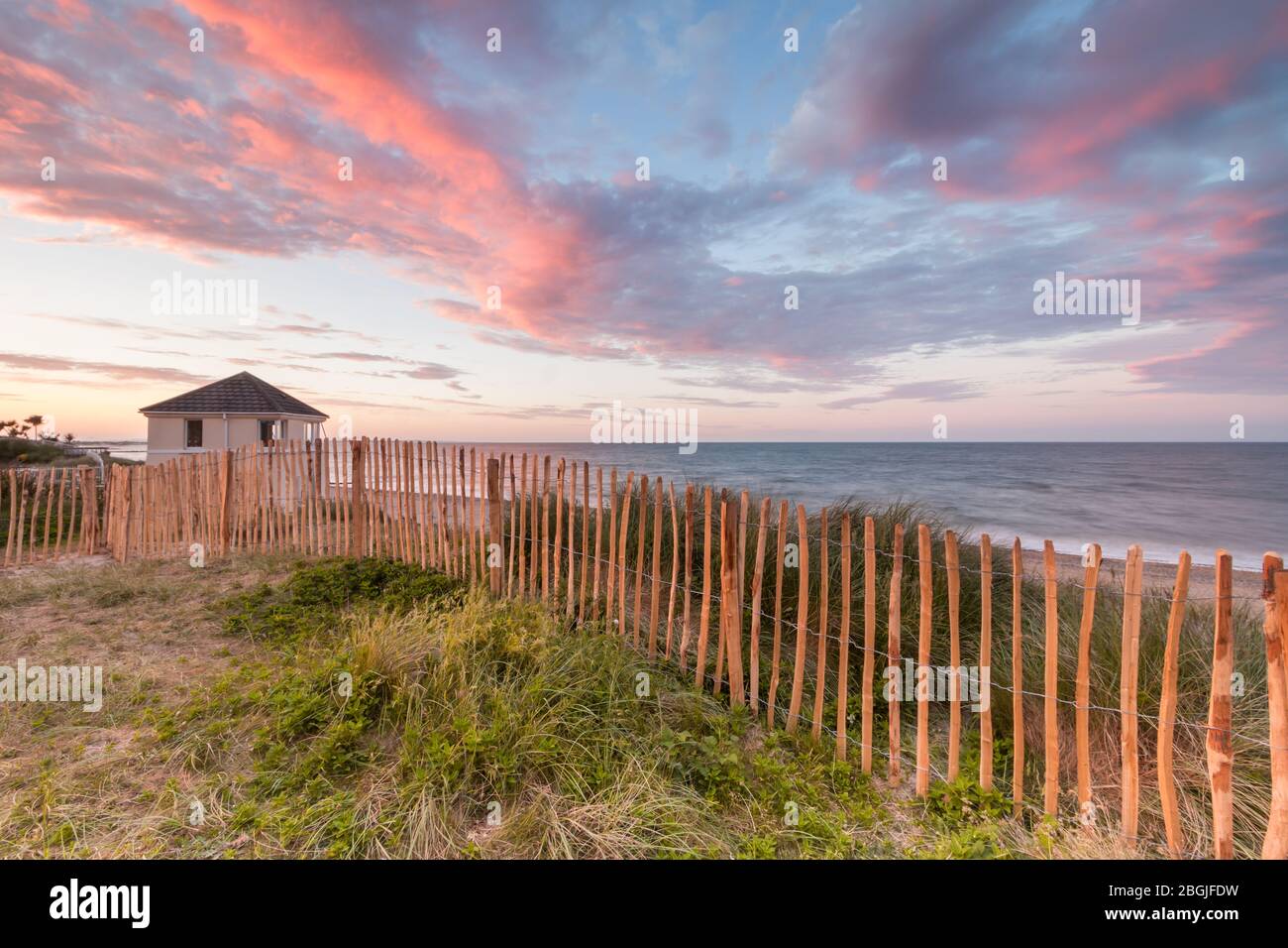 Luce serale Rosslare Strand Wexford Foto Stock