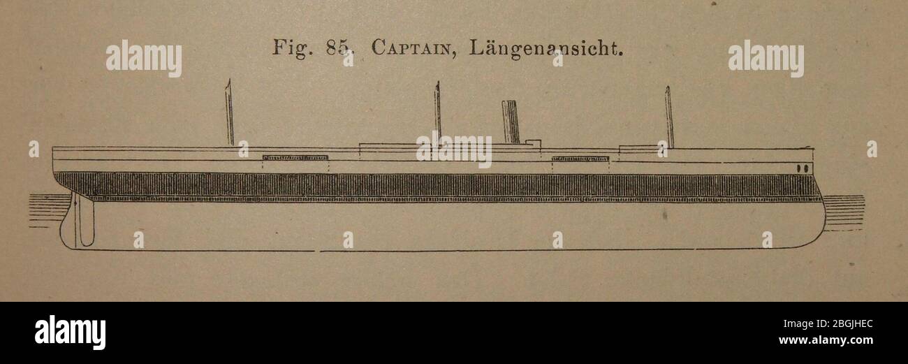 Disegno del capitano HMS. Foto Stock