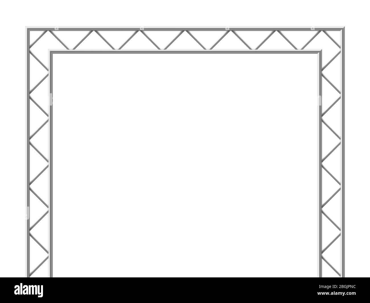 Truss in acciaio per travi 3d. Illustrazione vettoriale isolata con struttura metallica. Struttura in acciaio, materiale schematico prefabbricato Illustrazione Vettoriale