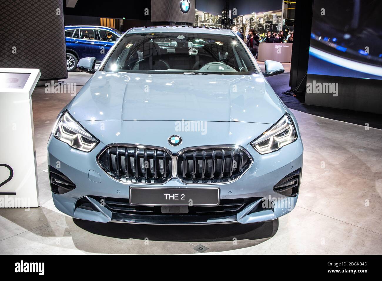 Bruxelles, Belgio, 09 gennaio 2020: BMW Serie 2 Gran Coupe 218i al Salone di Bruxelles, seconda generazione, F44, vettura executive subcompatta prodotta da BMW Foto Stock