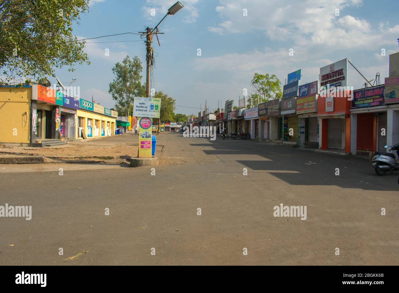 23 aprile 2020 Bhopal, M.P, mercato indiano e negozio sono chiusi durante il periodo di chiusura per Covid-19 Foto Stock