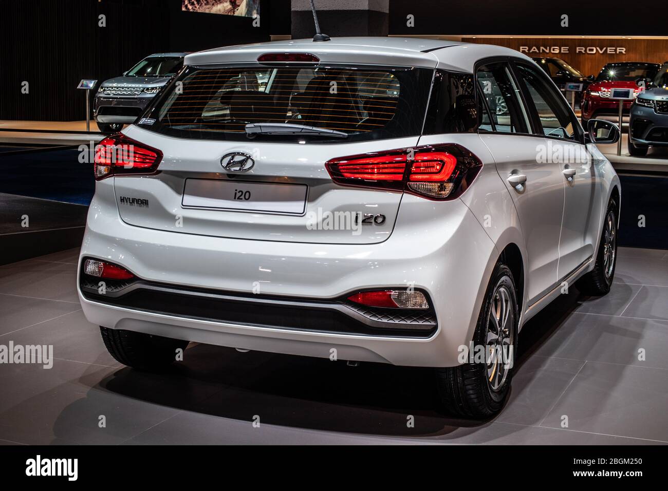Bruxelles, Belgio, 2020 gennaio Hyundai i20, Brussels Motor Show, seconda generazione, Facelift, prodotto dal produttore automobilistico sudcoreano Hyundai Foto Stock