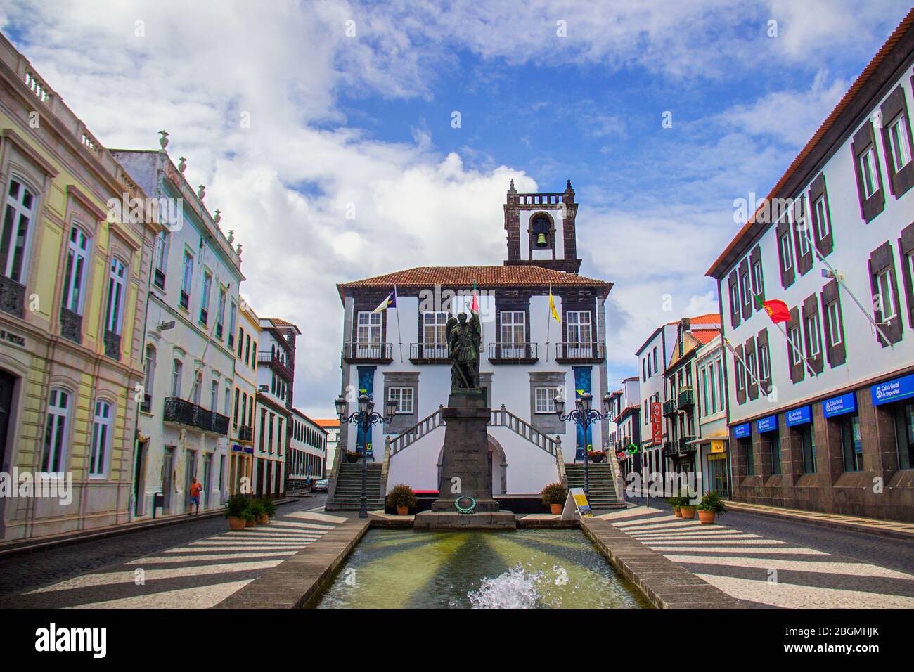 Paesaggio urbano a Ponta Delgada, capitale delle Azzorre, isola di São Miguel, la più grande isola dell'arcipelago delle Azzorre, isola del portogallo, europa Foto Stock