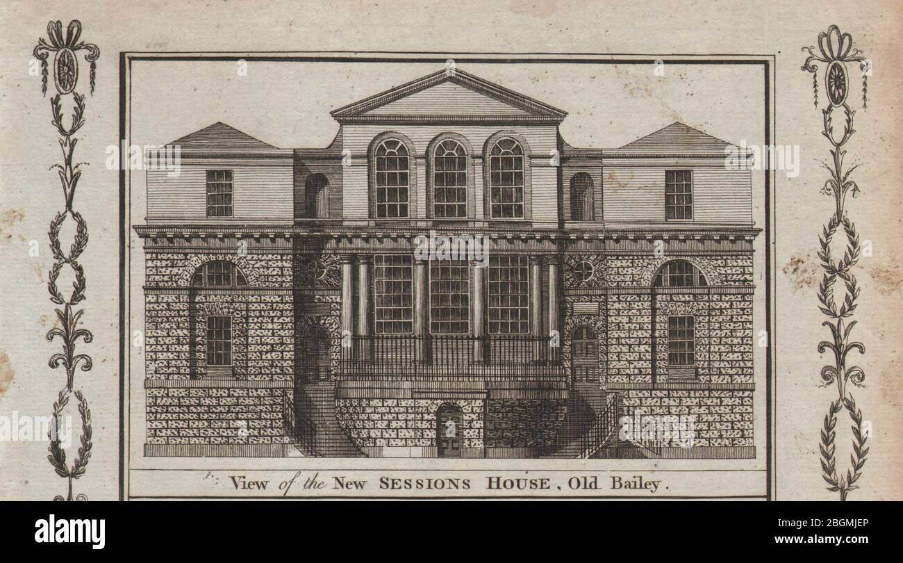 Nuova sessione Casa, Old Bailey. 1774 ricostruzione di George Dance. THORNTON 1784 Foto Stock