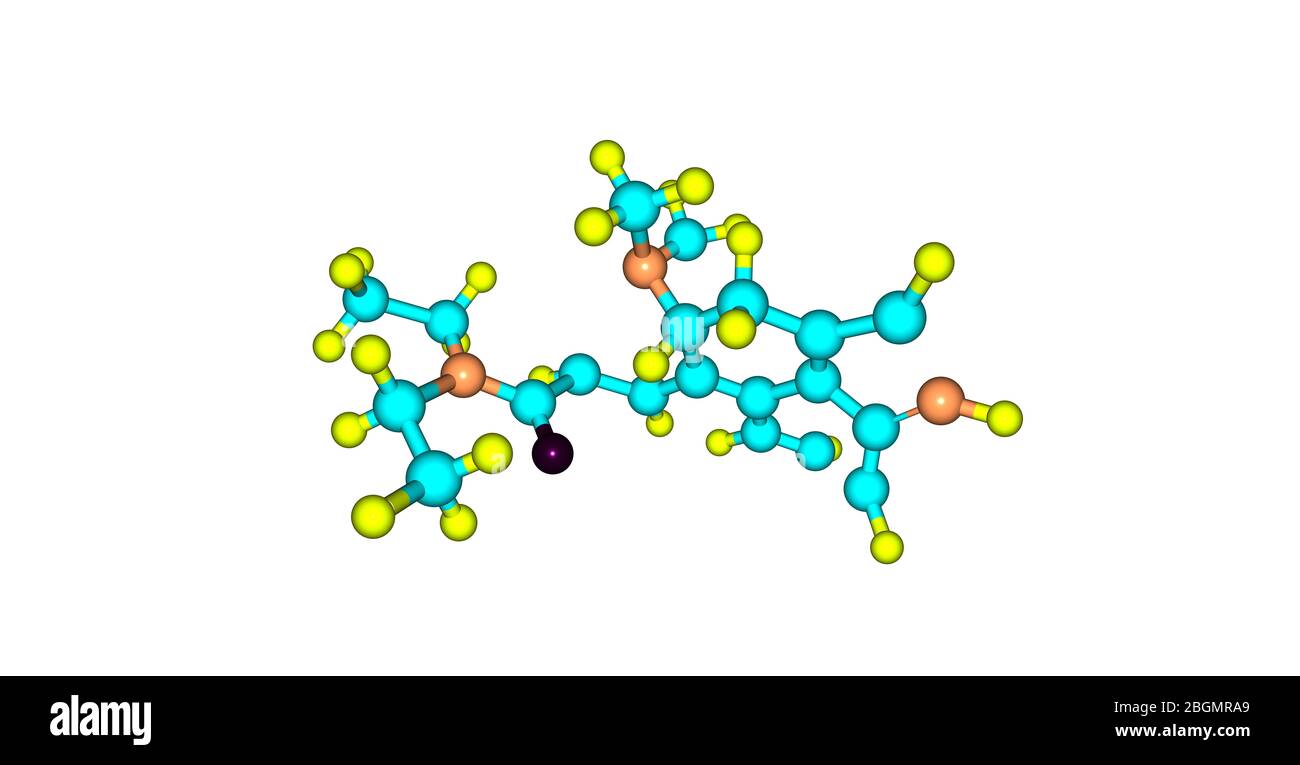 La dietilammide o LSD dell'acido lisergico è un farmaco psichedelico noto per i suoi effetti psicologici. illustrazione 3d Foto Stock