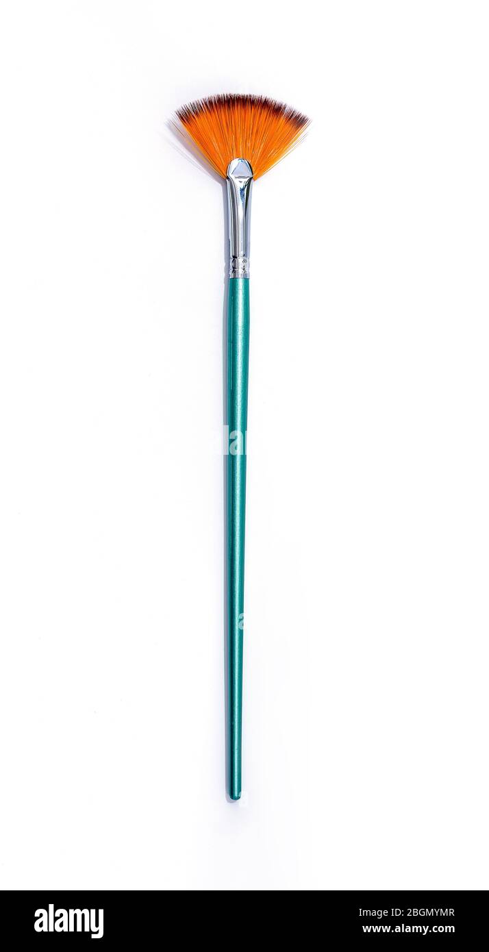 Pennello per dipingere su sfondo bianco Foto Stock