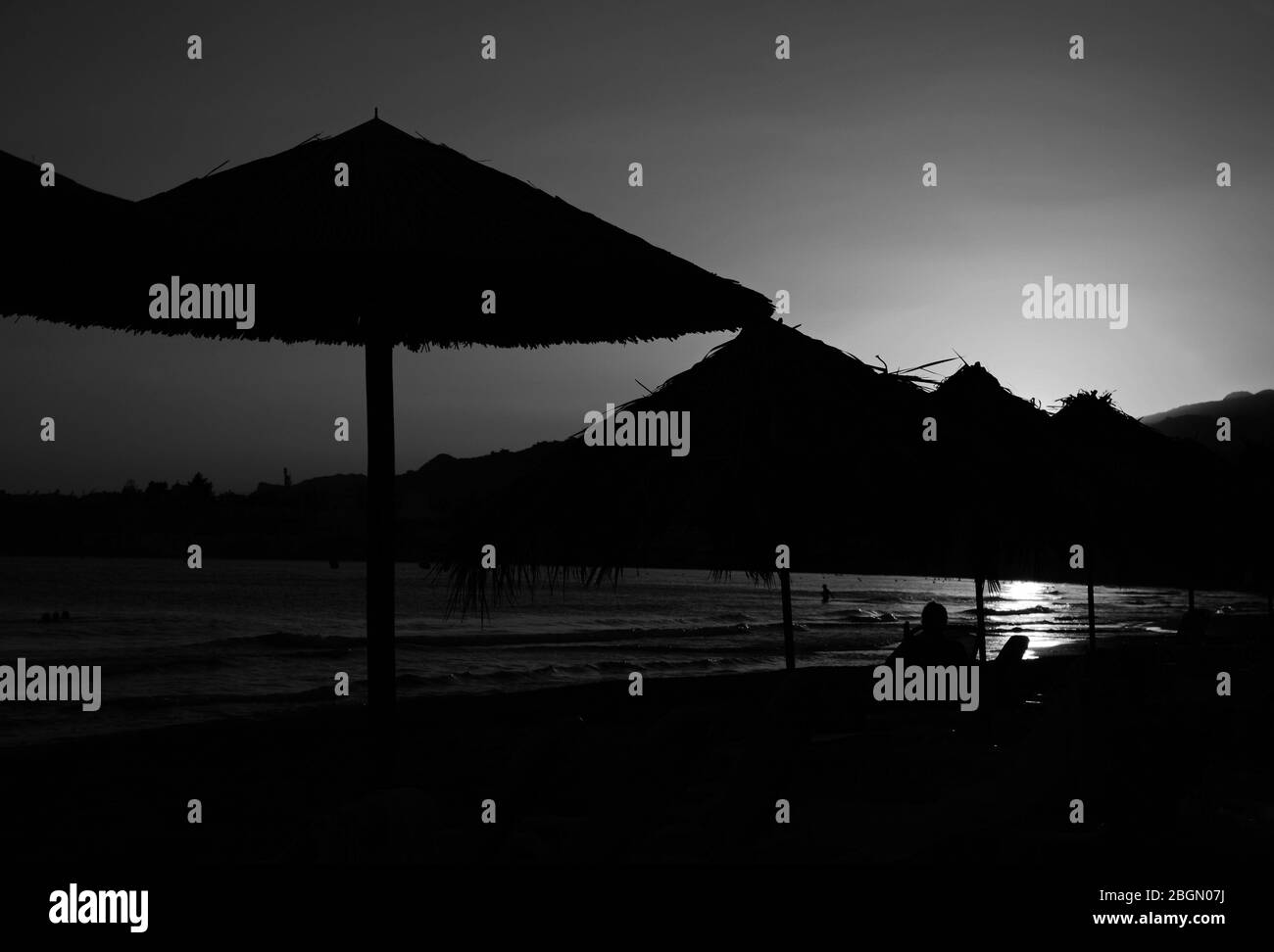 Tramonto a Creta meridionale. Concetto: Vacanza. Foto Stock