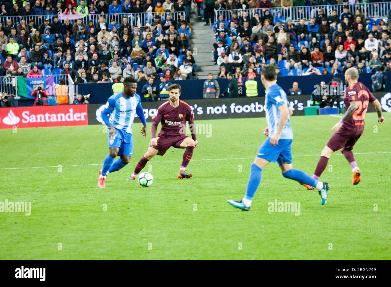 Málaga, Spagna. 18 marzo 2018. La Liga Match Málaga C.F. - FC Barcellona Foto Stock