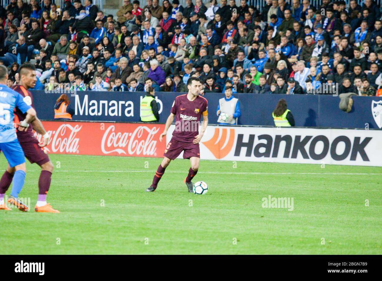 Málaga, Spagna. 18 marzo 2018. La Liga Match Málaga C.F. - FC Barcellona Foto Stock