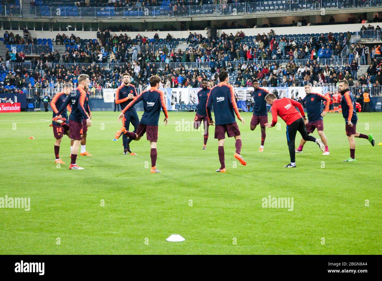 Málaga, Spagna. 18 marzo 2018. La Liga Match Málaga C.F. - FC Barcellona Foto Stock