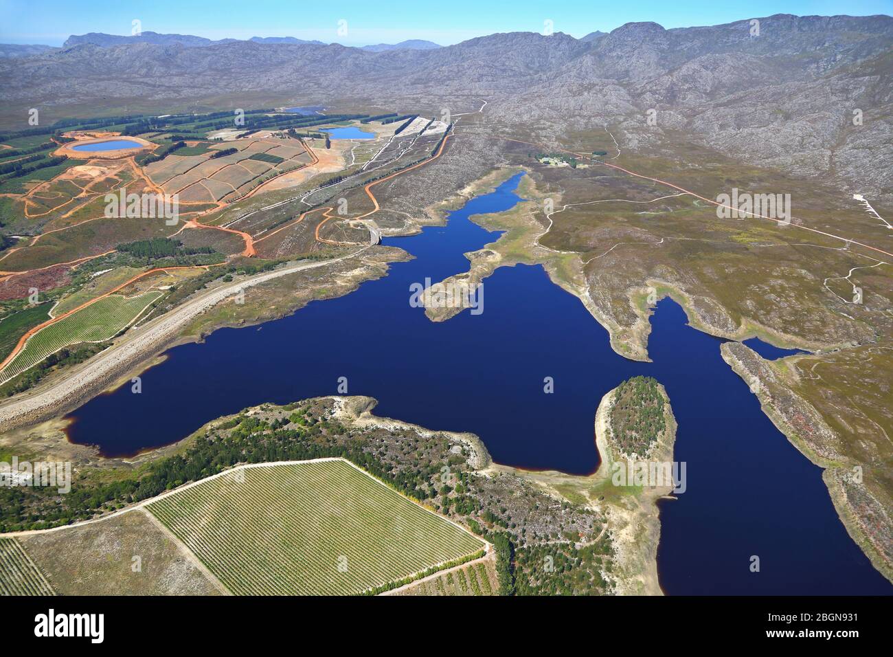 Foto aerea della diga di Kogelberg Foto Stock