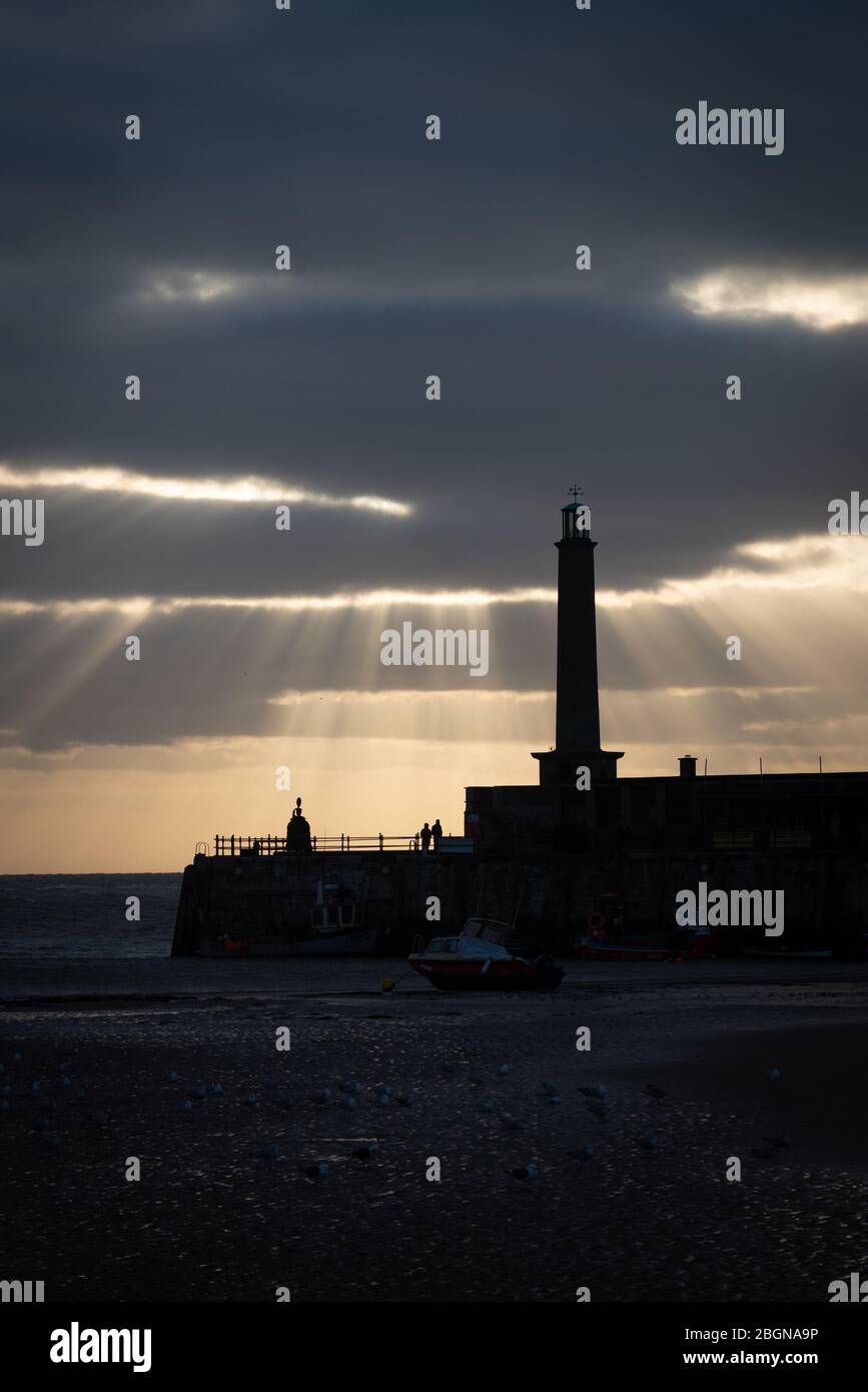 Il faro sul braccio del Porto a Margate, Kent Foto Stock