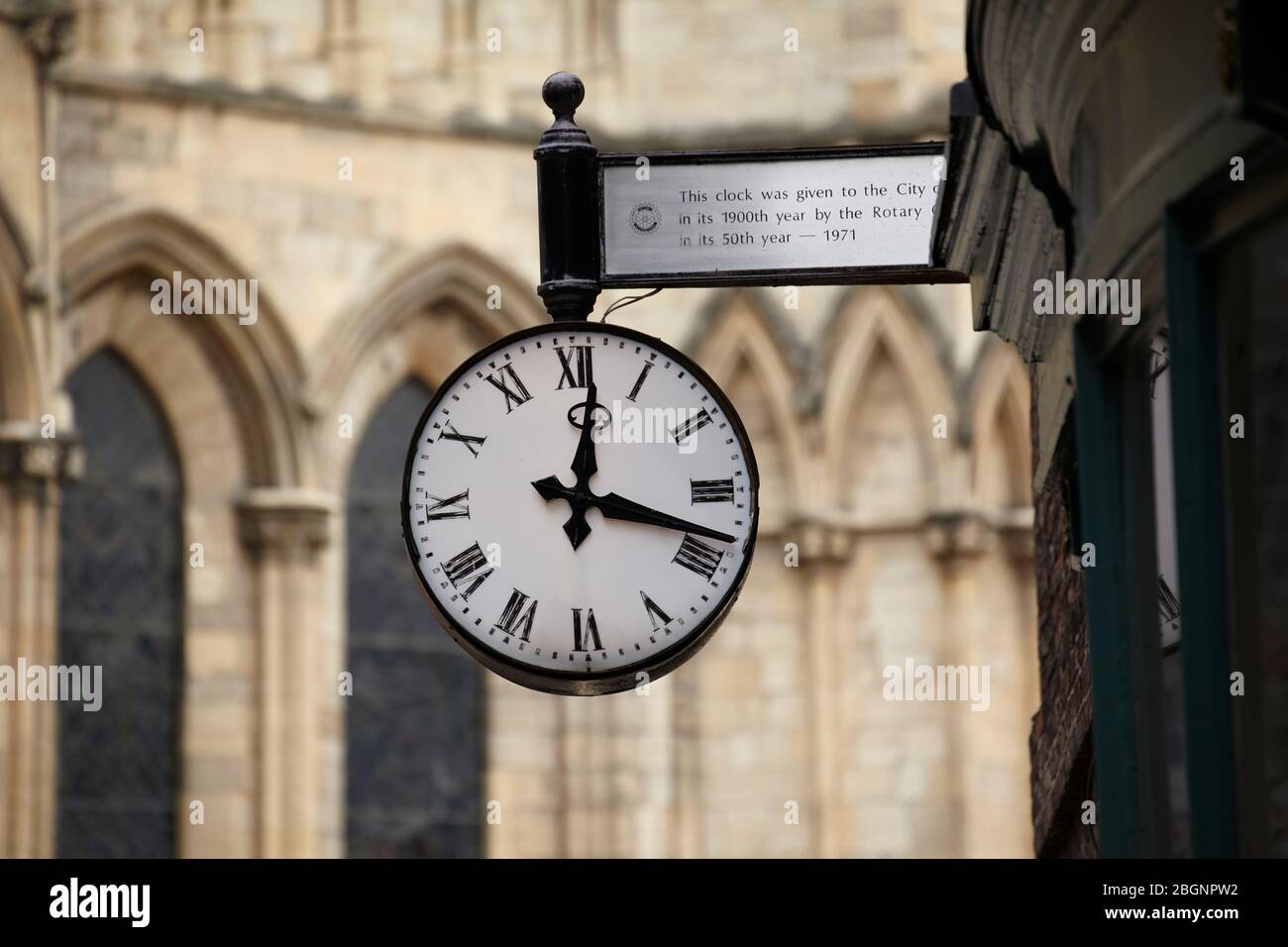 Orologio donato dal Rotary Club alla città di York nel 1971 Foto Stock