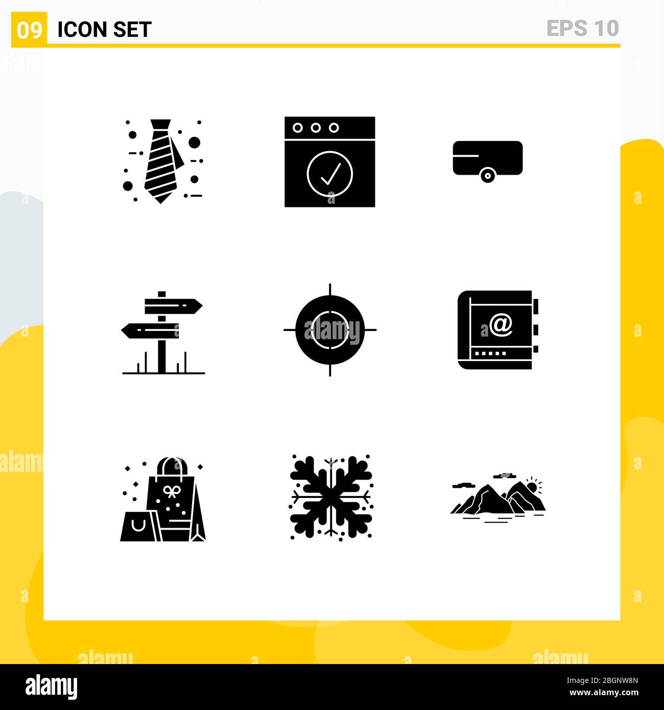 Pacchetto icone vettore di 9 simboli e cartelli per libri, punti, veicoli, obiettivi, elementi di progettazione vettoriale editabili Illustrazione Vettoriale