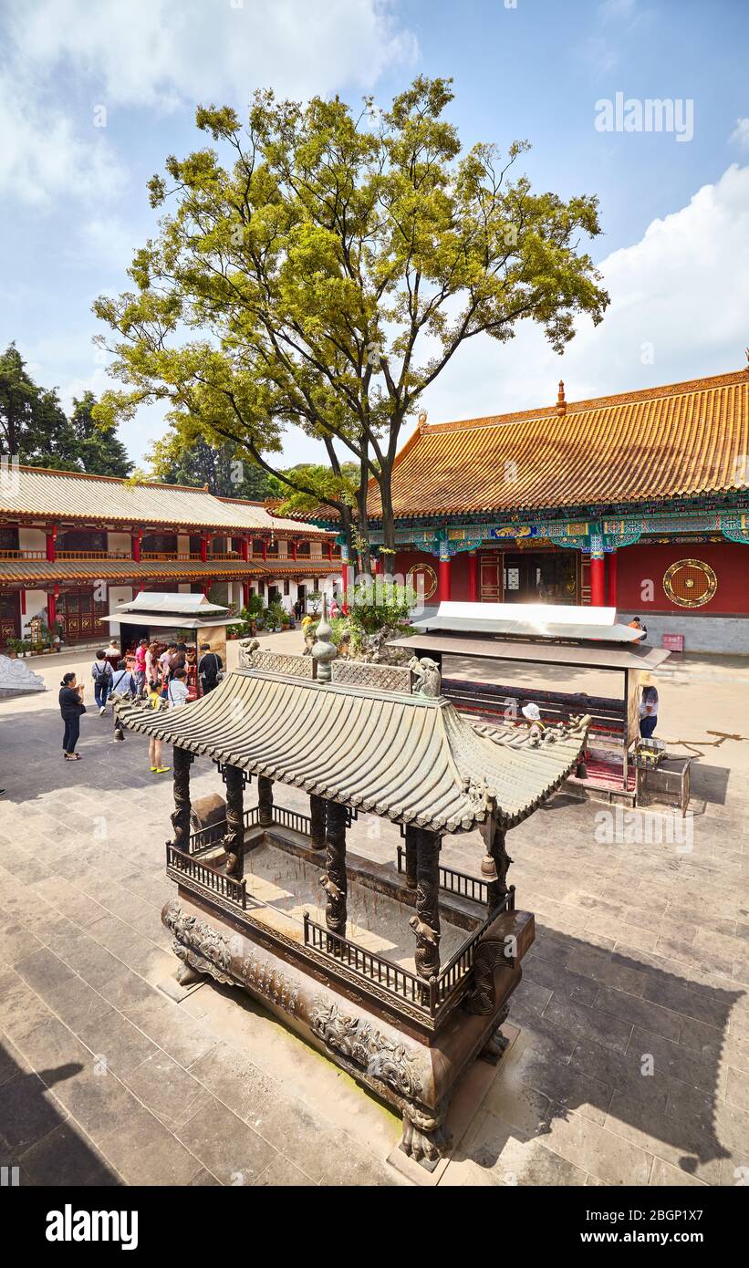 Kunming, Cina - 20 settembre 2017: Vista generale del complesso del Tempio di Yuantong. Foto Stock