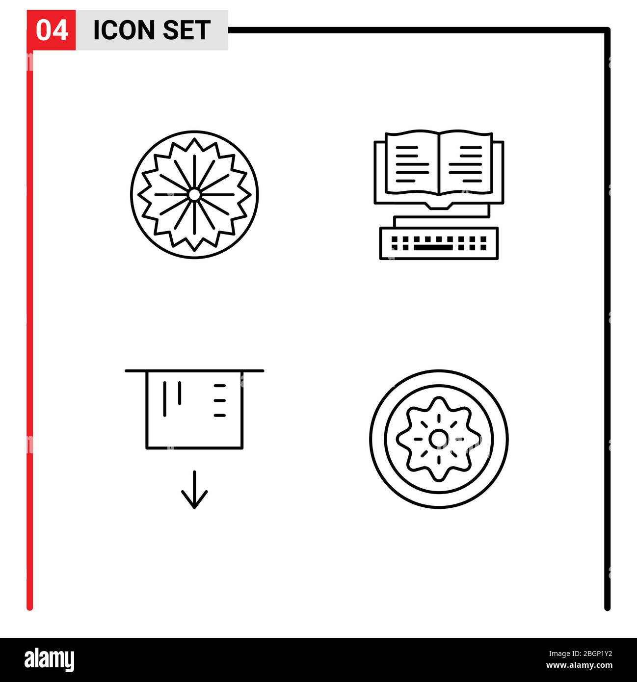 Universal Icon Symbols Gruppo di 4 Filledline moderni colori piatti di indiano, carta, giorno, conoscenza, bere elementi Editable Vector Design Illustrazione Vettoriale