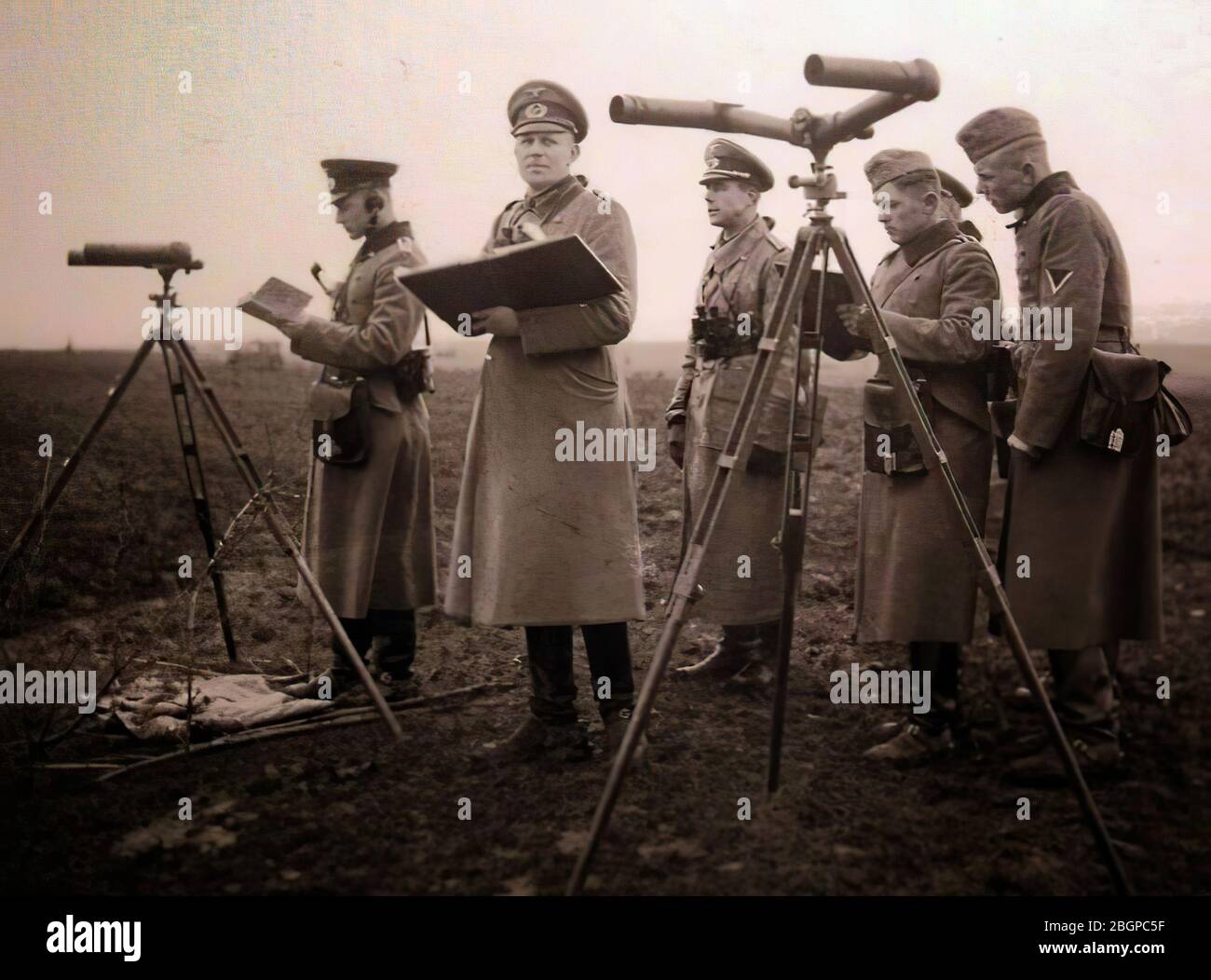 Osservatori di artiglieria Foto Stock