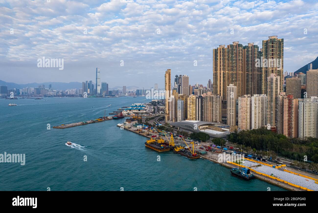Le abitazioni private di Hong Kong da fuco view Foto Stock