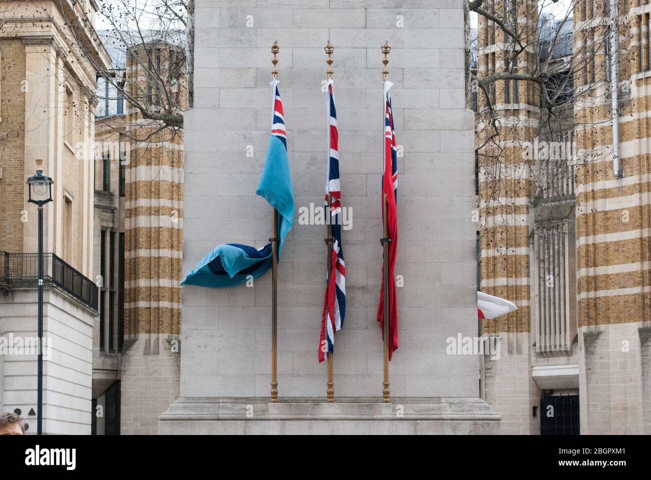 Portland Stone War Memorial The Cenotaph, Whitehall, Westminster, London SW1A by Edwin Lutyens Foto Stock