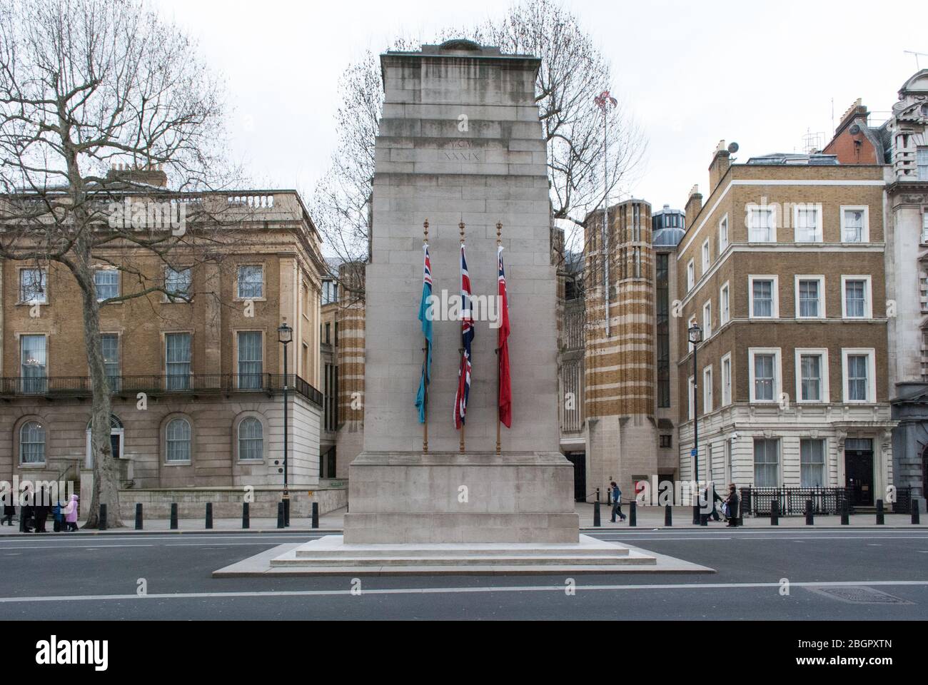 Portland Stone War Memorial The Cenotaph, Whitehall, Westminster, London SW1A by Edwin Lutyens Foto Stock