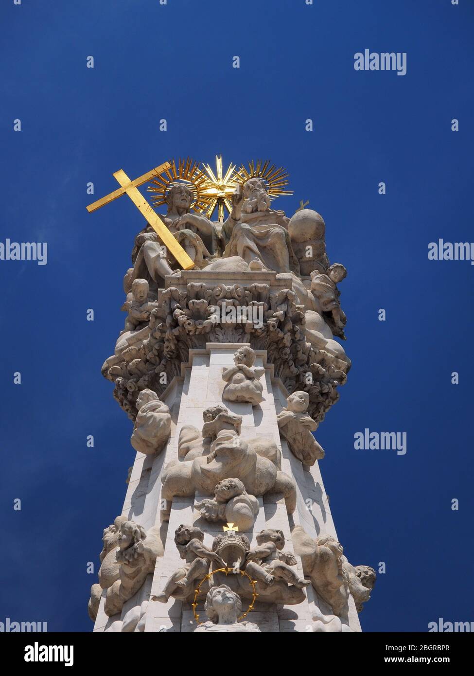 Statua della Santissima Trinità nel quartiere del Castello di Budapest Foto Stock