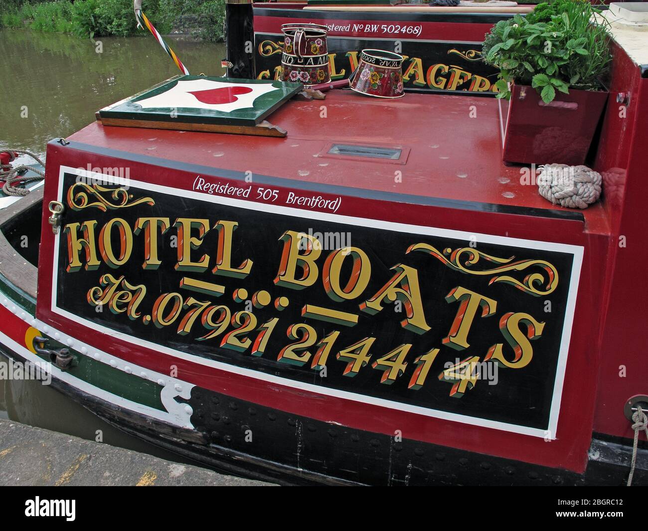 Canal Holidays, crociere, Hotel Boats, 07921-214414, Waterway Canal boat, narrowboat, Inghilterra, Gran Bretagna, Regno Unito Foto Stock