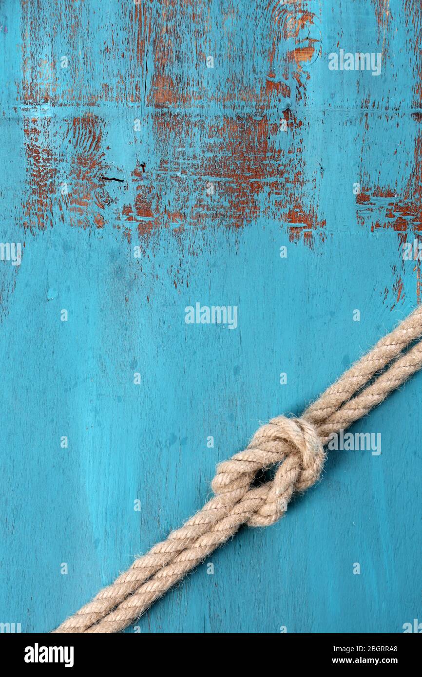 Nodo Marino Su Sfondo Di Legno Foto Stock Alamy