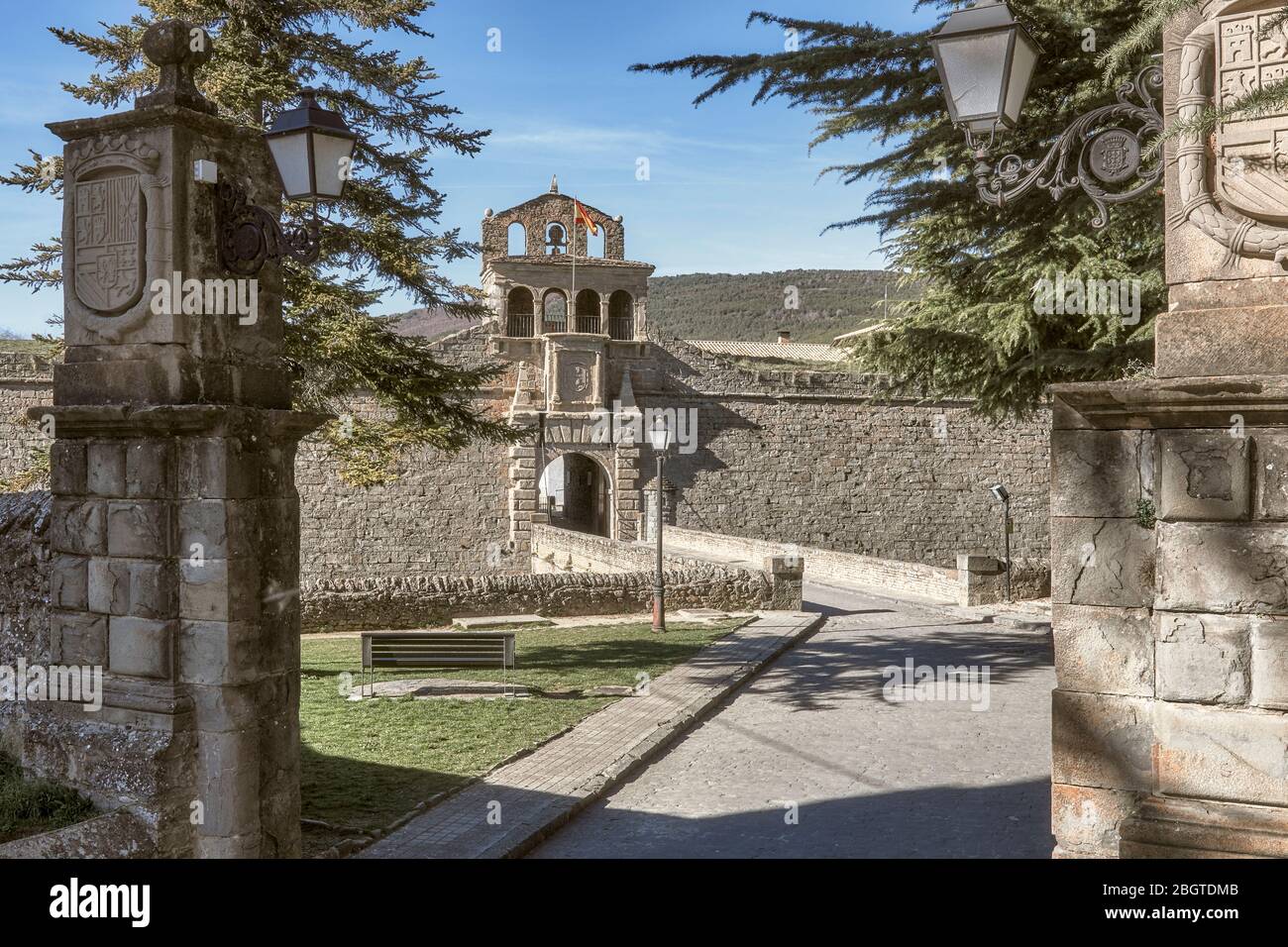 Ciudadela di Jaca, una fortificazione militare a Huesca, Aragona, Spagna, Europa Foto Stock