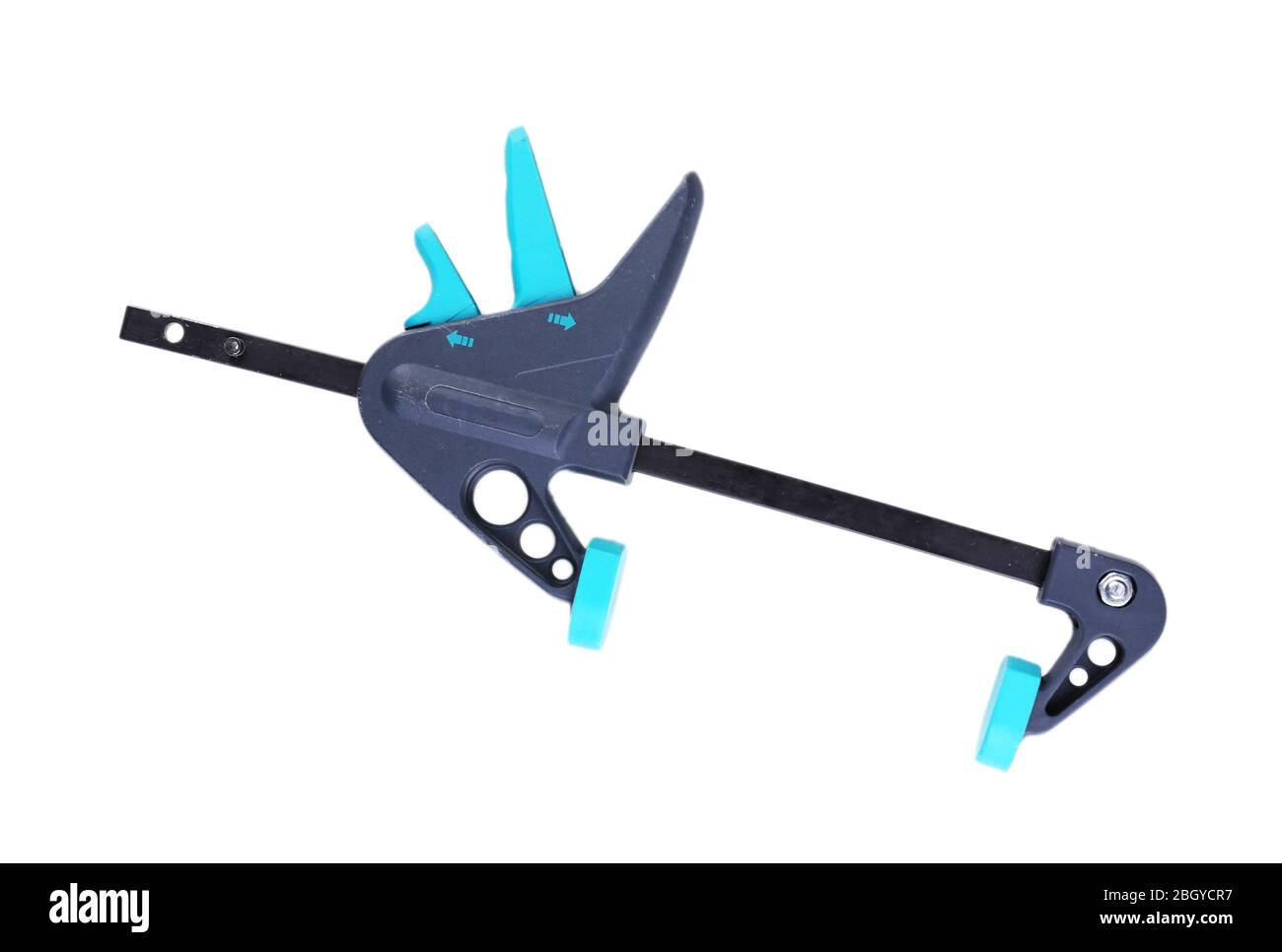 Morsetto per giunti (utensili per legno) isolato su bianco Foto Stock