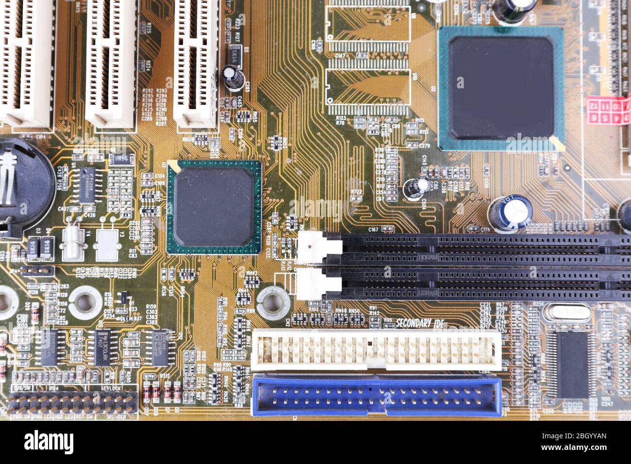 Scheda madre, vista macro Foto Stock