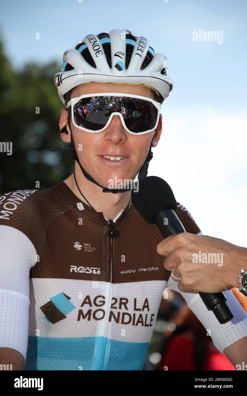 ADELAIDE, SOUTH AUSTRALIA - 22 GENNAIO 2020: Romain Bardet di Franceand AG2R la Mondiale allo Stadio 2 da Woodside a Stirling del 22° Tour di Santos Foto Stock