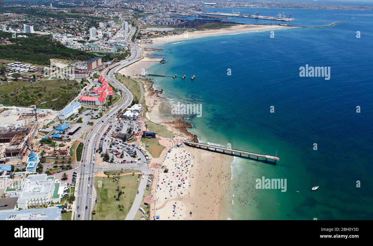 Foto aerea di Port Elizabeth Beachfront Foto Stock
