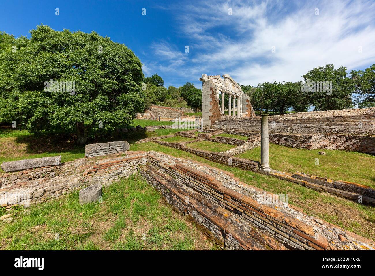 Resti storici dell'antica città greca di Apollonia in Albania Foto Stock