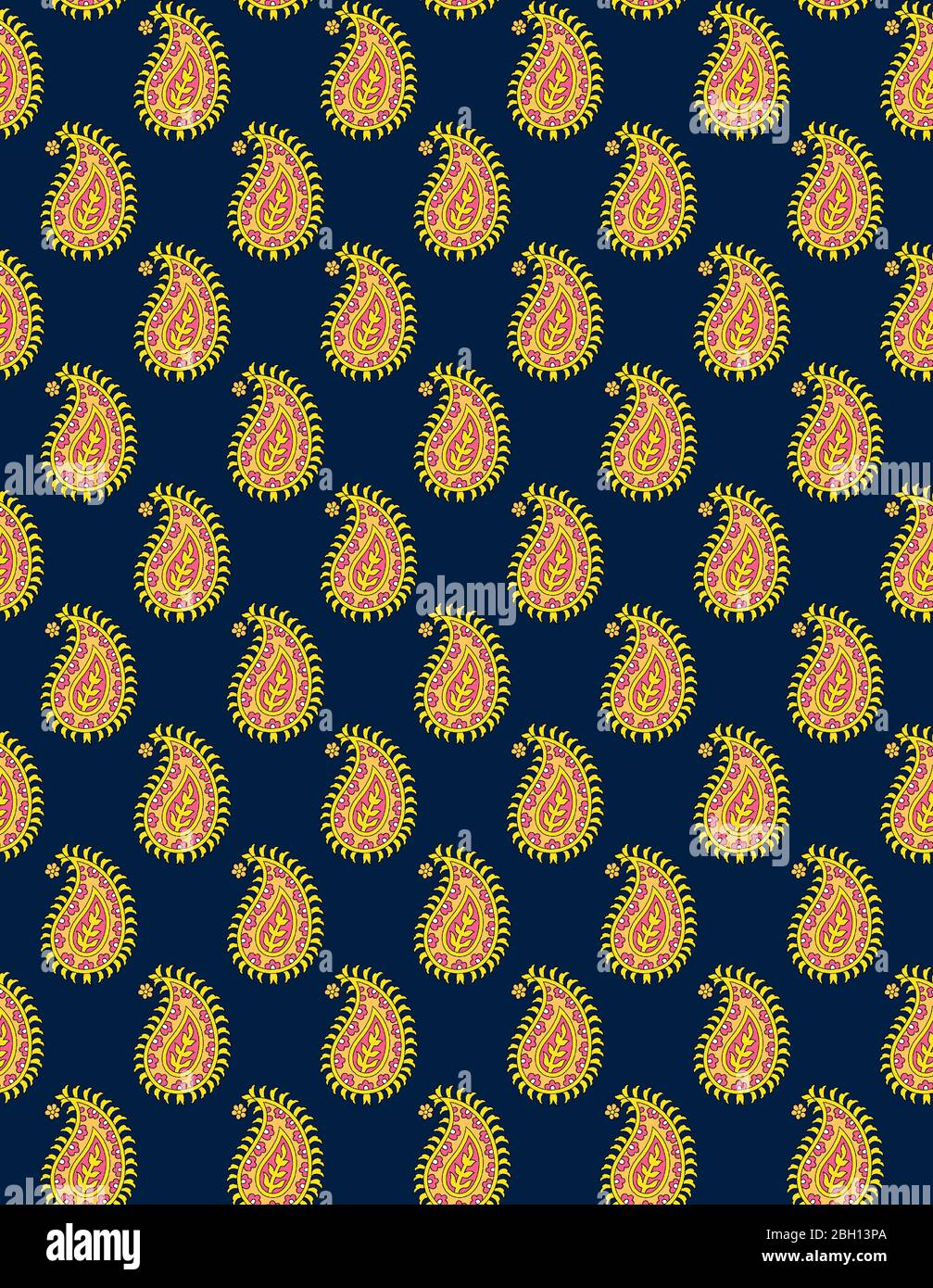 Seamless Indian paisley sfondo motif Foto Stock