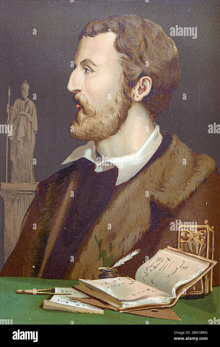 Gerolamo (o Girolamo, o Geronimo) Cardano (anche Jérôme Cardan; latino: Hieronymus Cardanus; 24 settembre 1501 – 21 settembre 1576) è stato un . Fu uno dei matematici più influenti del Rinascimento, ed era uno dei personaggi chiave della fondazione della probabilità e il primo introduttore dei coefficienti binomiali e del teorema binomiale nel mondo occidentale. Ha scritto più di 200 opere sulla scienza dal libro la ciencia y sus hombres : vida Foto Stock