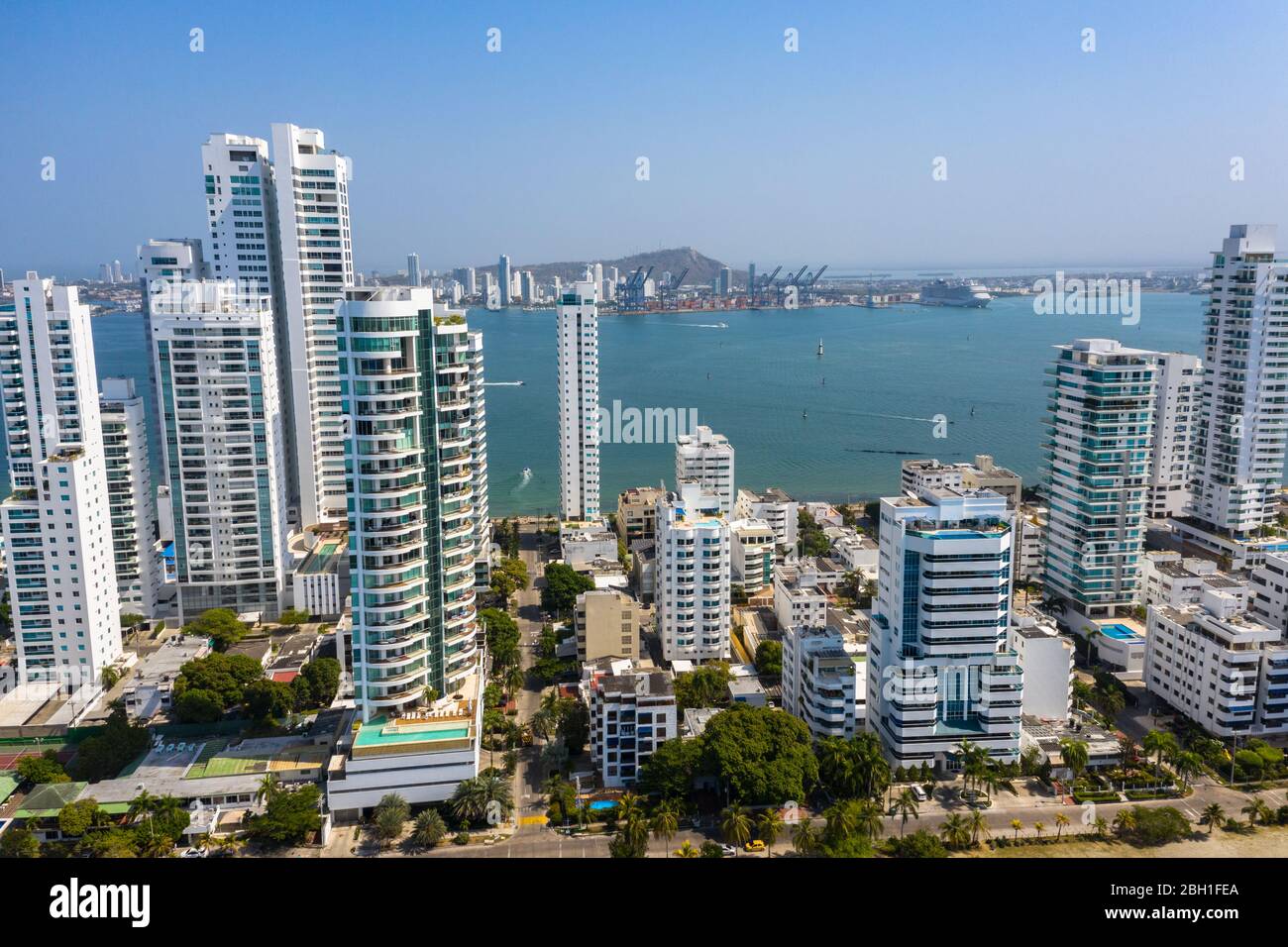 Vista aerea di un moderno appartamento business. Foto Stock