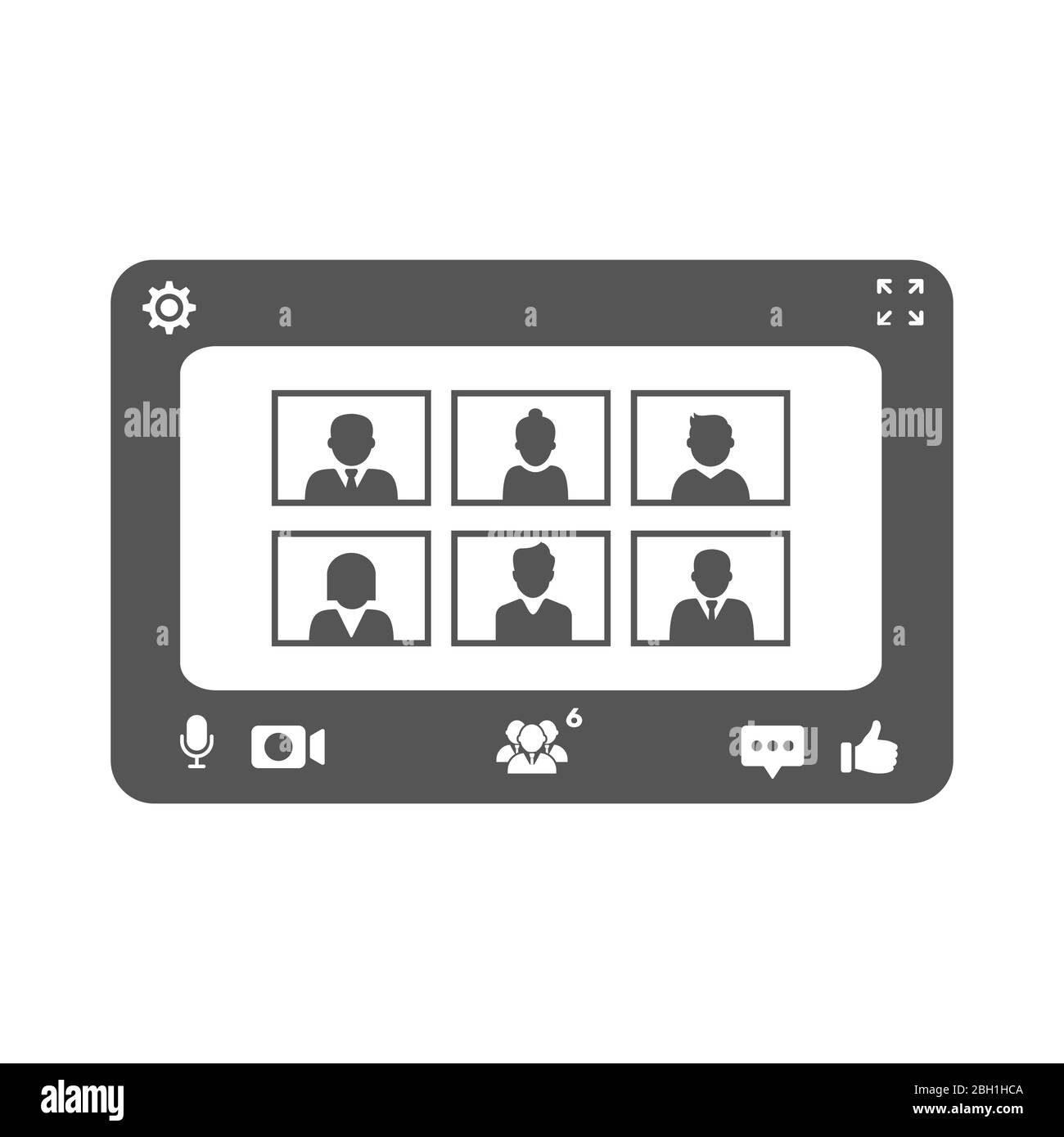 Icona Zoom riunione. Icona videoconferenza. Illustrazione vettoriale in stile piatto. EPS 10 Illustrazione Vettoriale