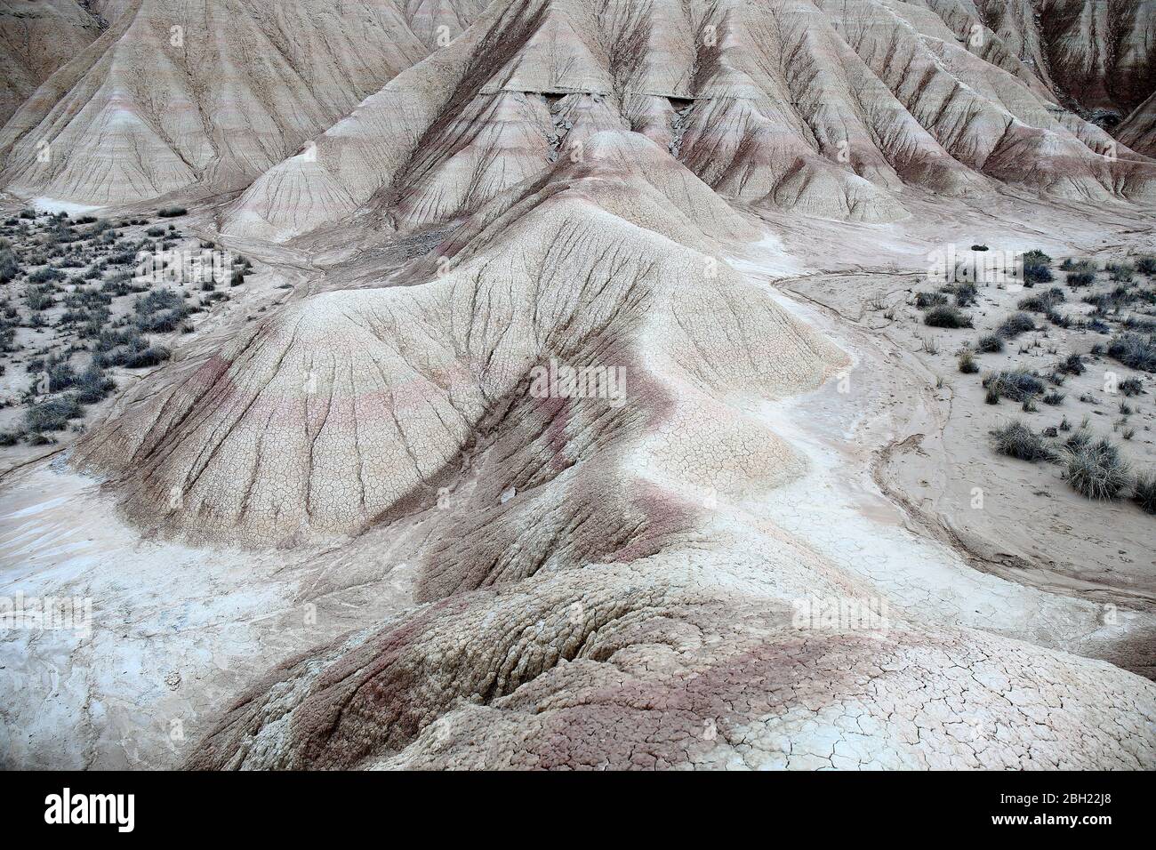 Spagna, Navarra, formazioni rocciose di Bardenas Reales badlands Foto Stock