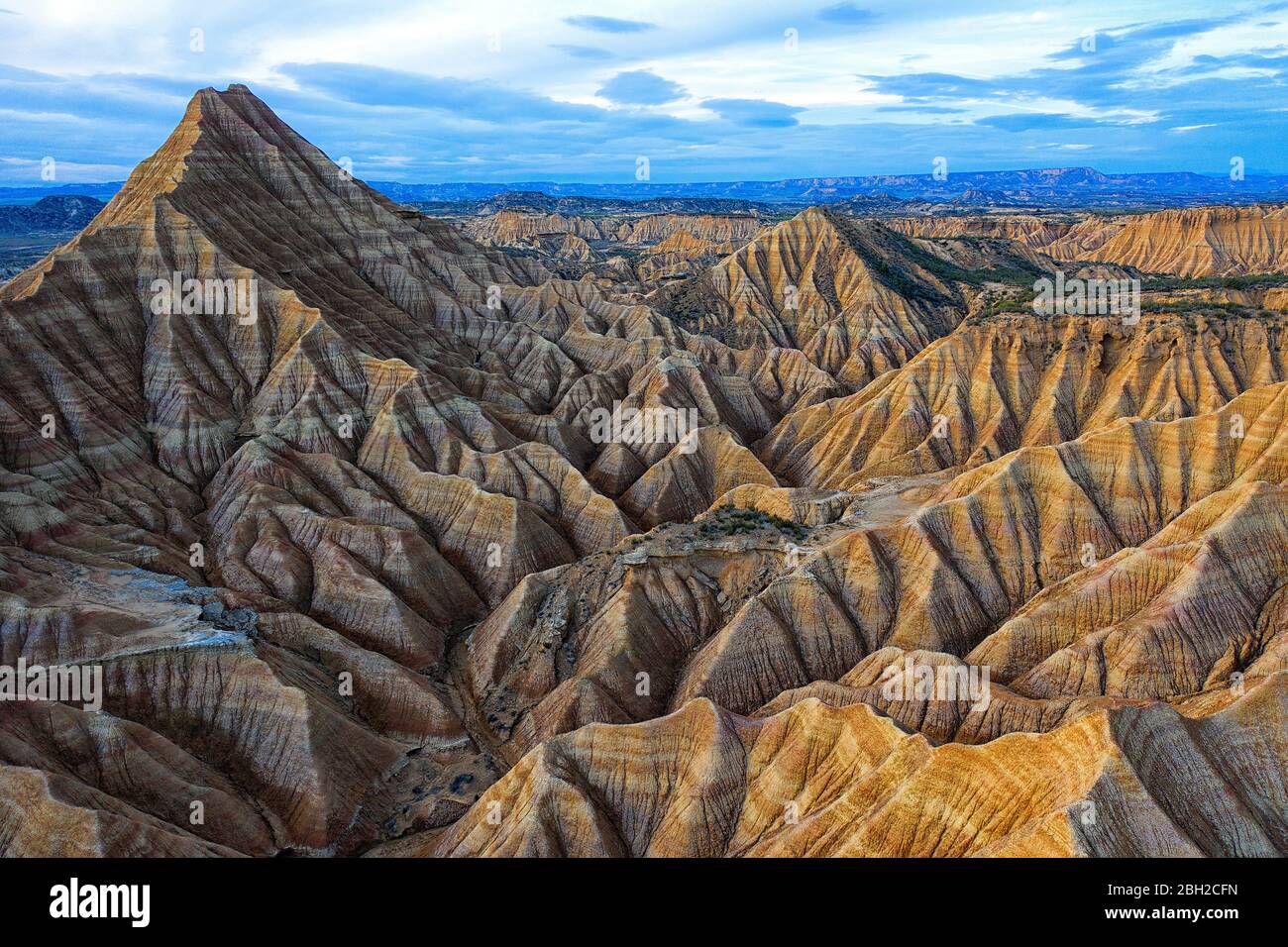 Spagna, Navarra, formazioni rocciose di Bardenas Reales badlands Foto Stock