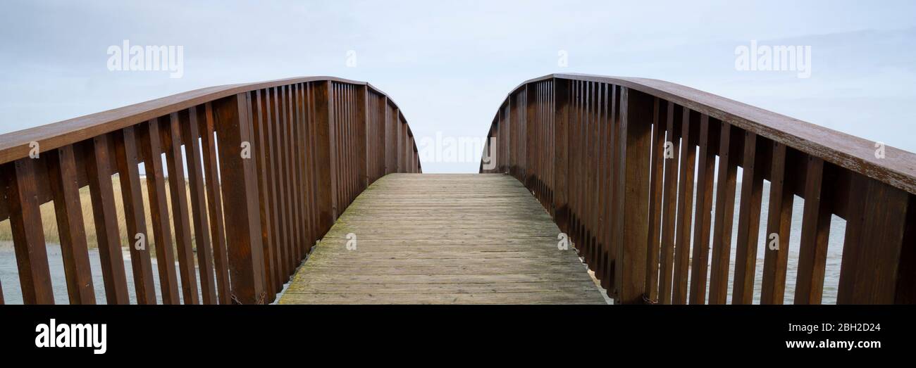 Ponte pedonale, Sylt, Isola Frisone Nord, Frisia Nord, Schleswig-Holstein, Germania, Europa Foto Stock