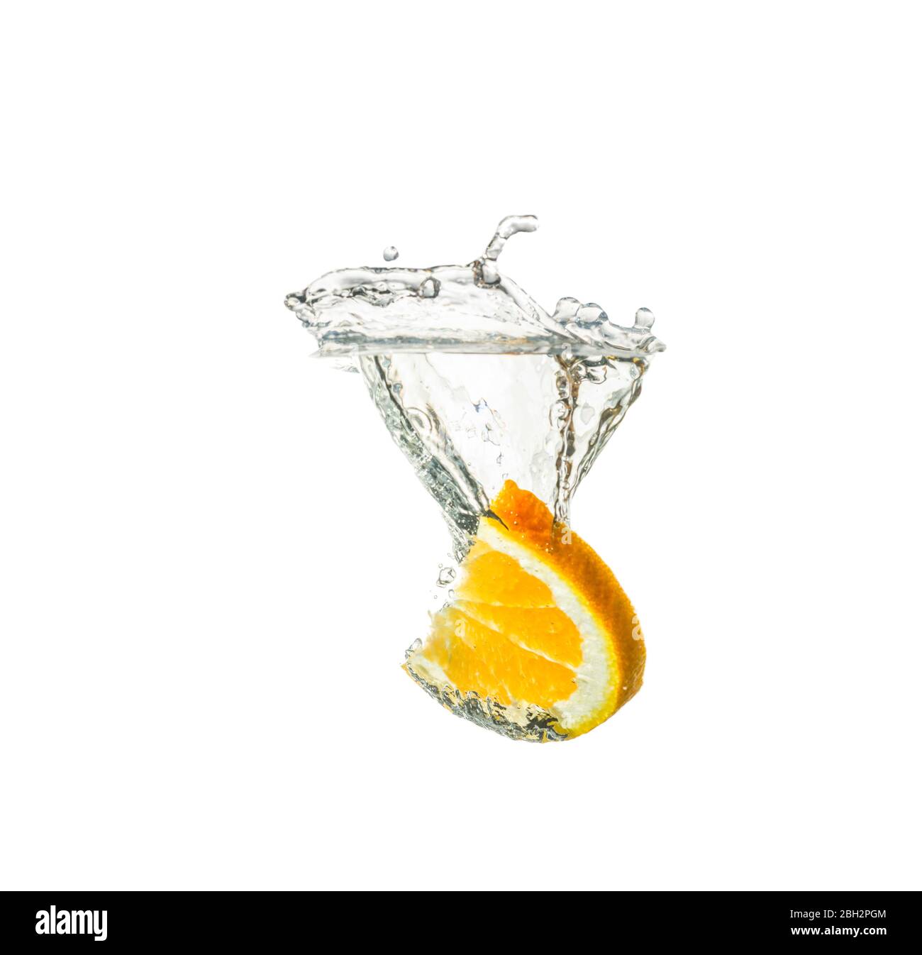 splendido spruzzi d'acqua d'arancio con una vista bellissima Foto Stock