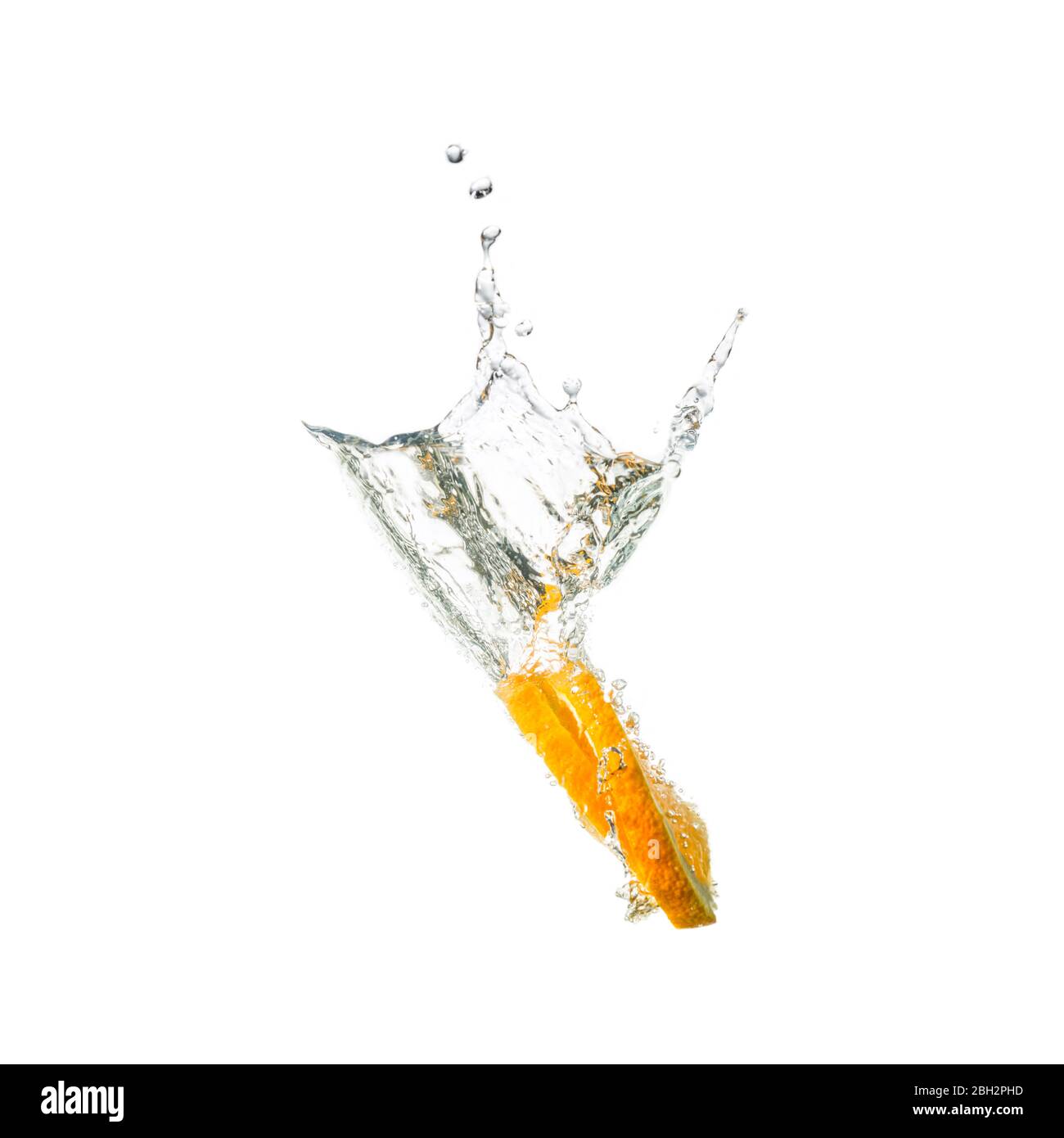 splendido spruzzi d'acqua d'arancio con una vista bellissima Foto Stock