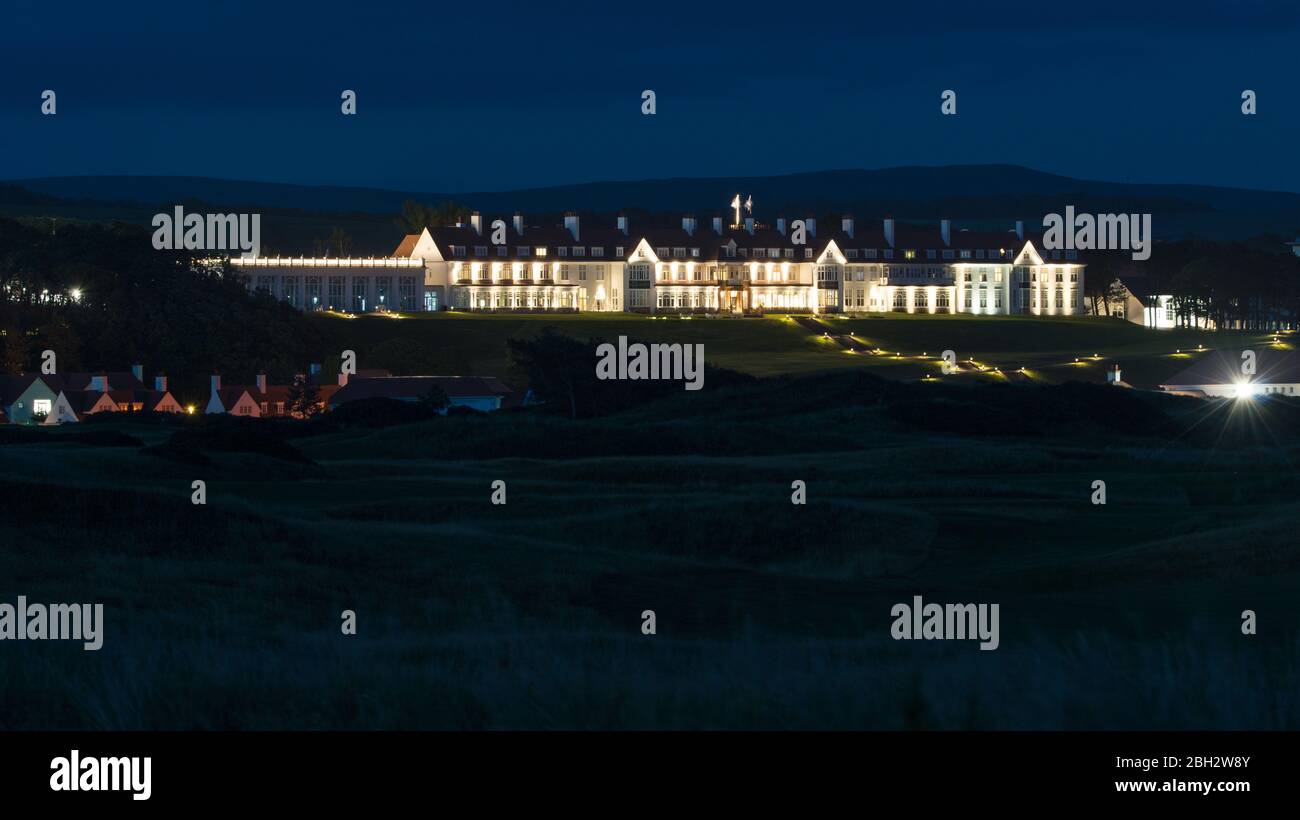 *IMMAGINI DI STOCK SOLO PER L'EDITORIALE* scattate nel luglio 2018 Turnberry, Scotland, UK. 21 aprile 2020. Nella foto: Trump Turnberry Golf Resort è di proprietà della Trump Organization dal 2014, che si trova nella piccola città di Turnberry, Ayrshire, sulla costa occidentale della Scozia. Da quando Donald J Trump è diventato il presidente degli Stati Uniti, ha trasferito la proprietà del resort a suo figlio, Eric Trump. Foto Stock
