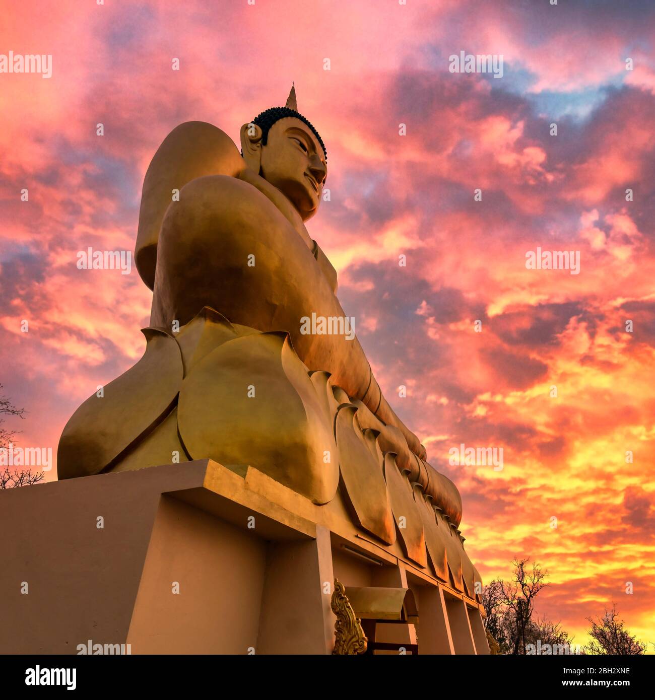 Golden Buddha , Wat Phu Salao, Paksè, Laos, Indocina, Asia sud-orientale, Asia Golden Statue di Buddha , Wat Phu Salao, Paksè, Laos, Indocina, a sud-est di un Foto Stock