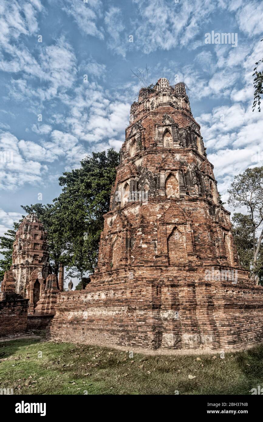 Wat Mahatat, Ayutthaya Park, UNESCO, Ayutthaya, Thailandia, Foto Stock