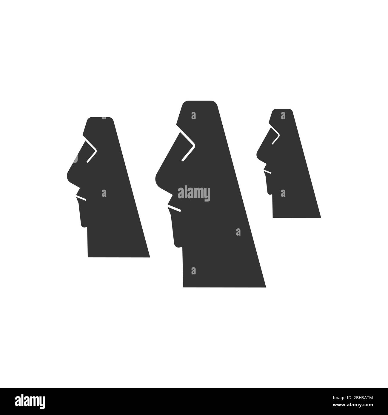 Una statua dell'Isola di Pasqua. Illustrazione vettoriale in stile piatto. EPS 10. Illustrazione Vettoriale