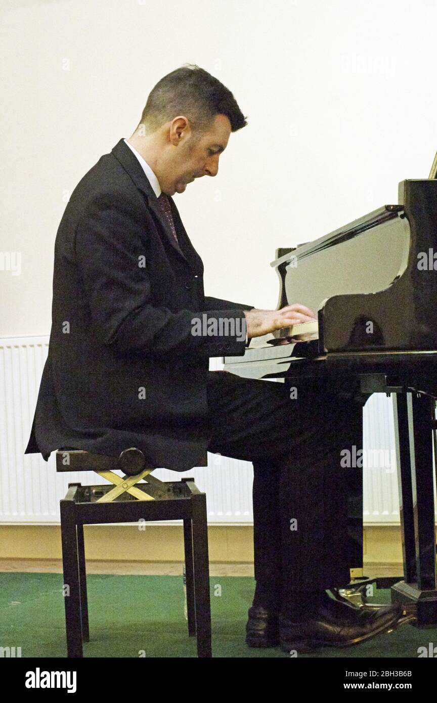 Rob Barron, Simon Spillett Quartet, National Jazz Archive, Loughton, Essex, 15 Feb 2020. Foto Stock