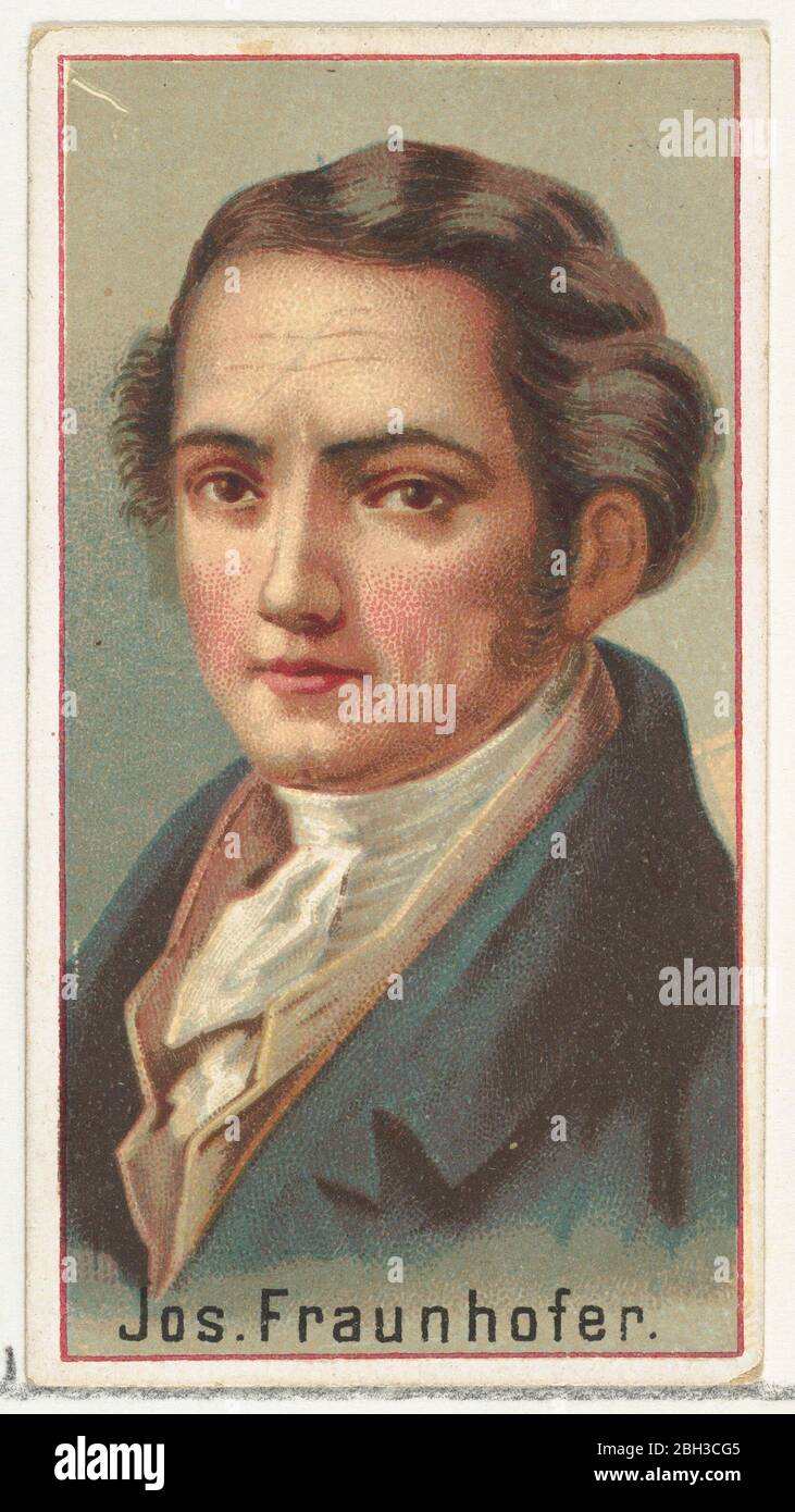 Joseph Fraunhofer, campione di stampante per l'album souvenir degli inventori del mondo (A25) per Allen &amp; Ginter Cigarettes, 1888. Foto Stock