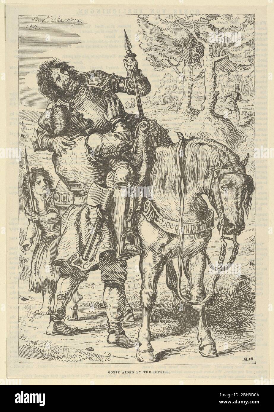 Goetz assistita dagli Zingari, dopo il 1845. Pubblicato da "le Magasin Pittoresque" Foto Stock